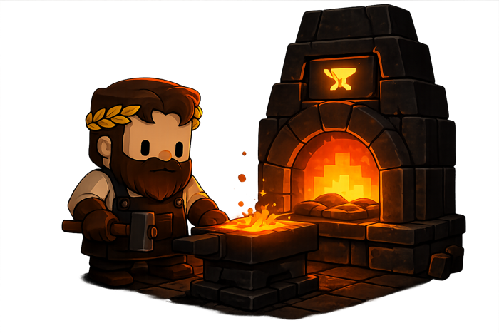 Hephaestus at his forge