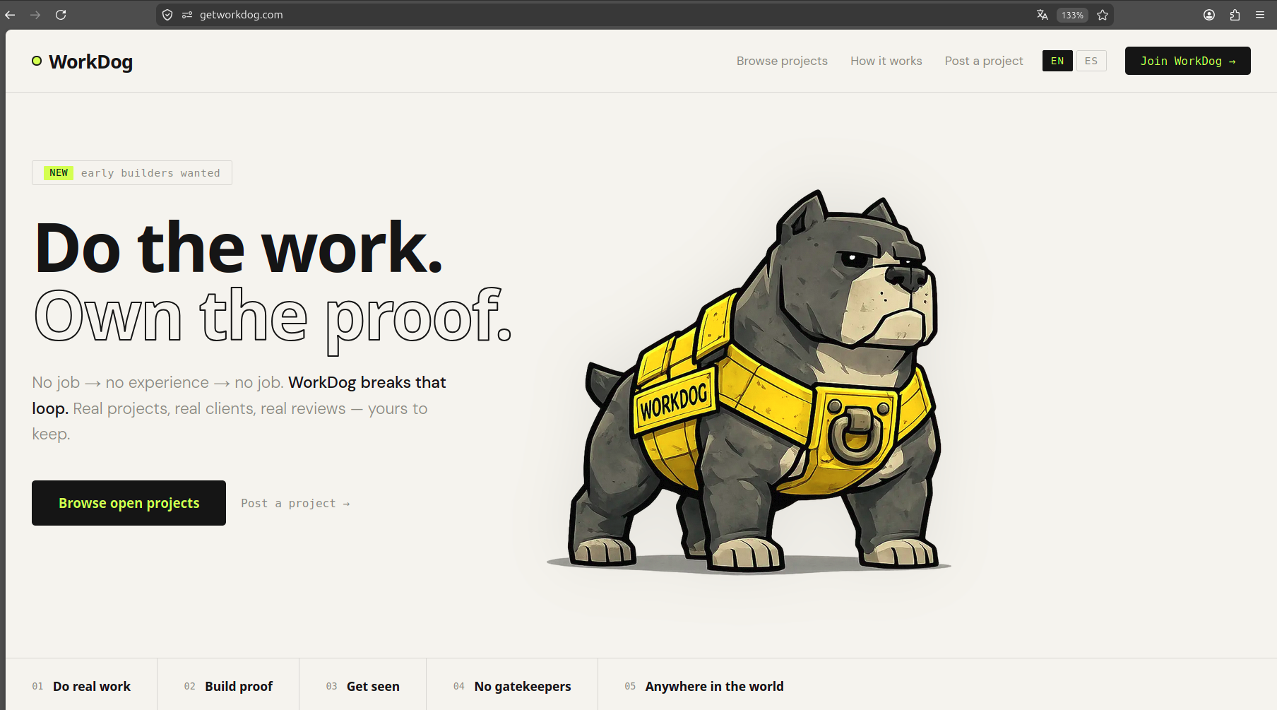 WorkDog platform — do the work, own the proof